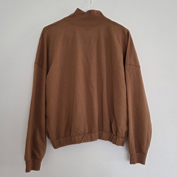 Rylee + Cru Brown Quarter-Zip Sweater Womens Size Small - Picture 4 of 5